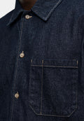 Camisa Denim de Manga Corta Dickies Hombre Dk0A88Phrin1 Azul Oscuro - Workwear Streetwear - Rinsed