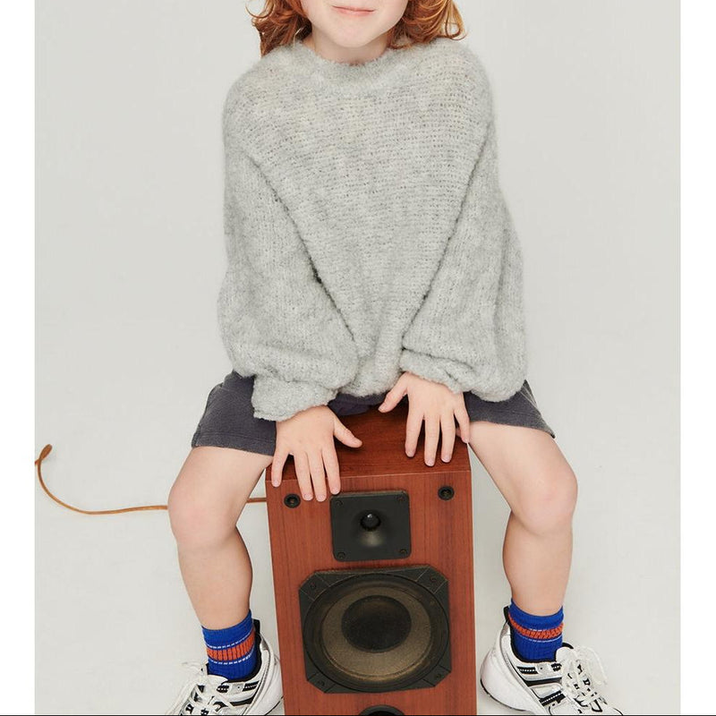 Round Neck Sweater - China Gray - Child