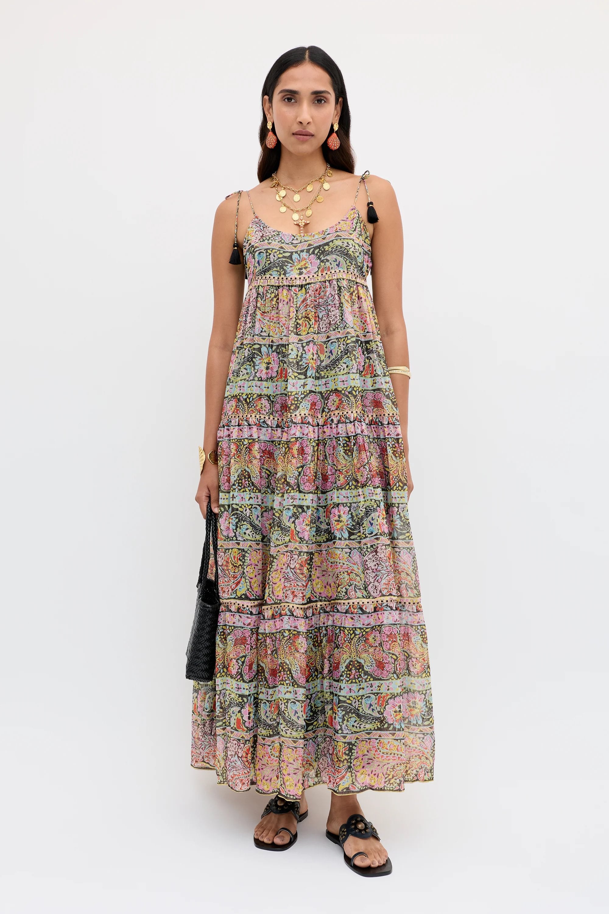 Vestido negro a rayas Kamilah Cara