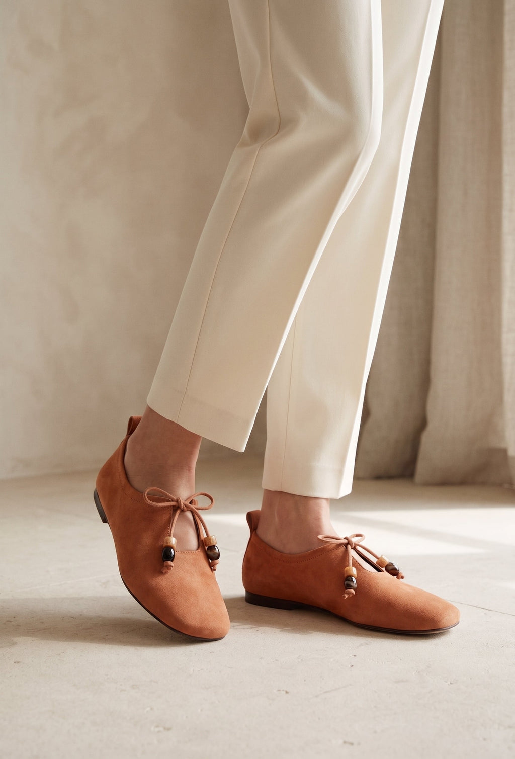 Katy Beads Ballet Flats - Camel