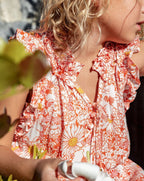 Robe Courte Triny - Orange Mid 70'S Garden - Enfant