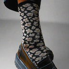 Chaussettes Lurex Pailletées En Lyocell Écologique - Léopard Noir