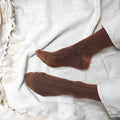 Chaussettes Lurex Pailletées En Lyocell Écologique - Camel Brown