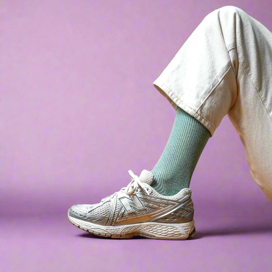 Chaussettes Lurex Pailletées En Lyocell Écologique - Vert Menthe
