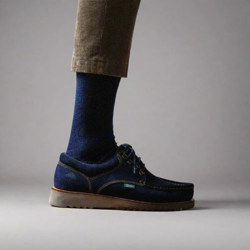 Chaussettes En Laine Mérinos Unies - Marine