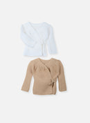 Pack of 2 Tie Bralettes - White/Mocha