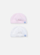 Lot De 2 Bonnets - Blanc/Rose