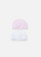 Lot De 2 Bonnets - Blanc/Rose