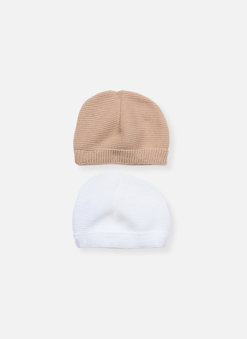 Pack de 2 gorros - Blanco/Moca
