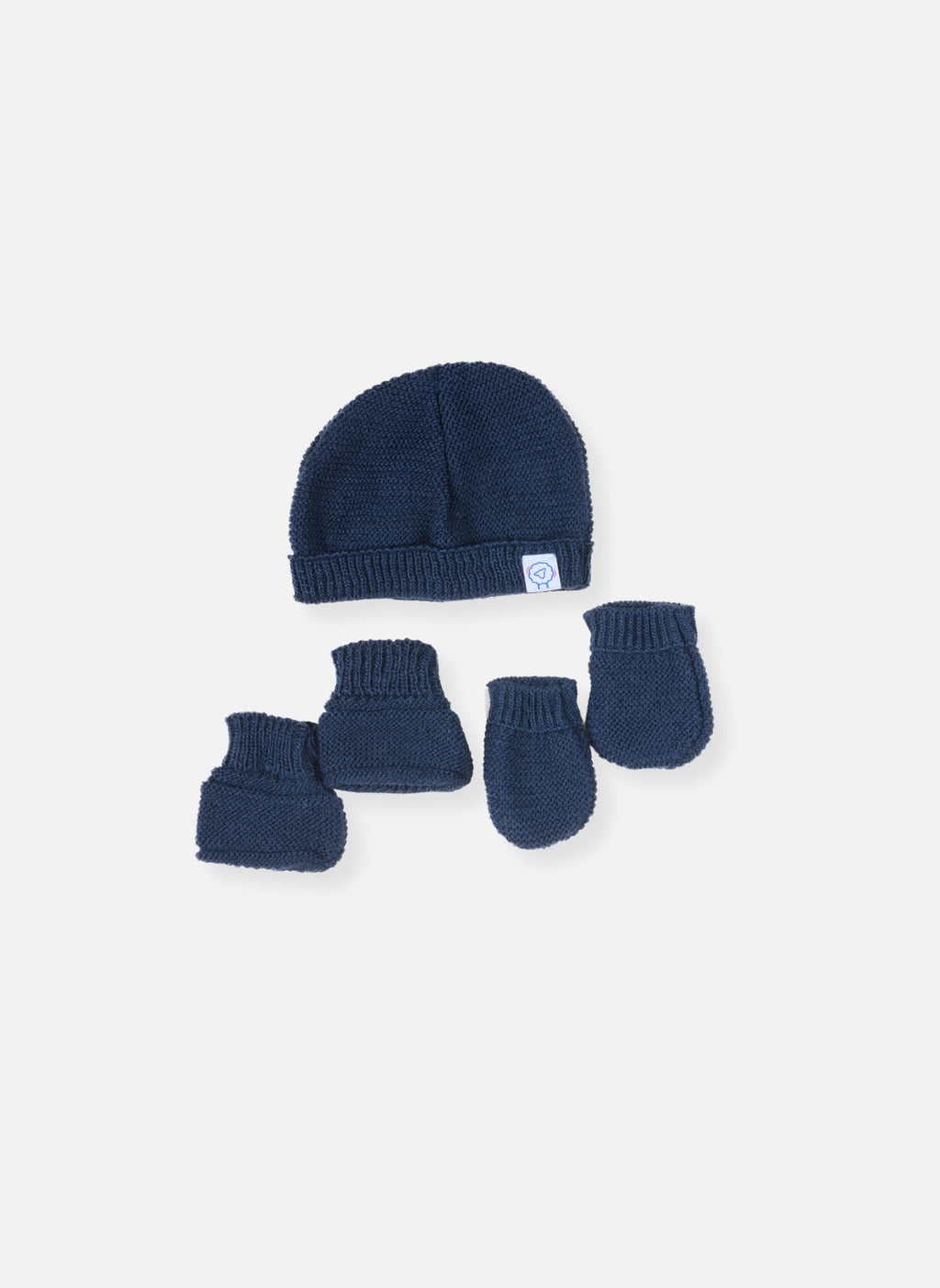 Accessoires Ensemble Naissance Bonnet, Moufles Et Chaussons - Marine