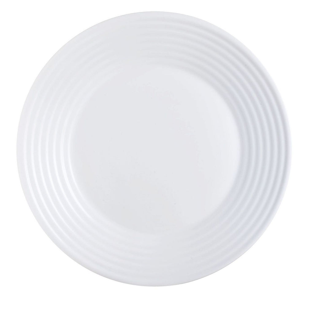 Harena - 6 platos llanos - Vidrio ópalo extra resistente - Blanco - Luminarc
