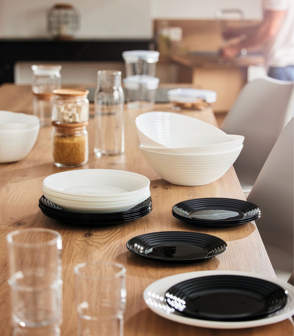 Harena - 6 Assiettes Creuses - Verre Opale Extra Résistant - Blanc - Luminarc