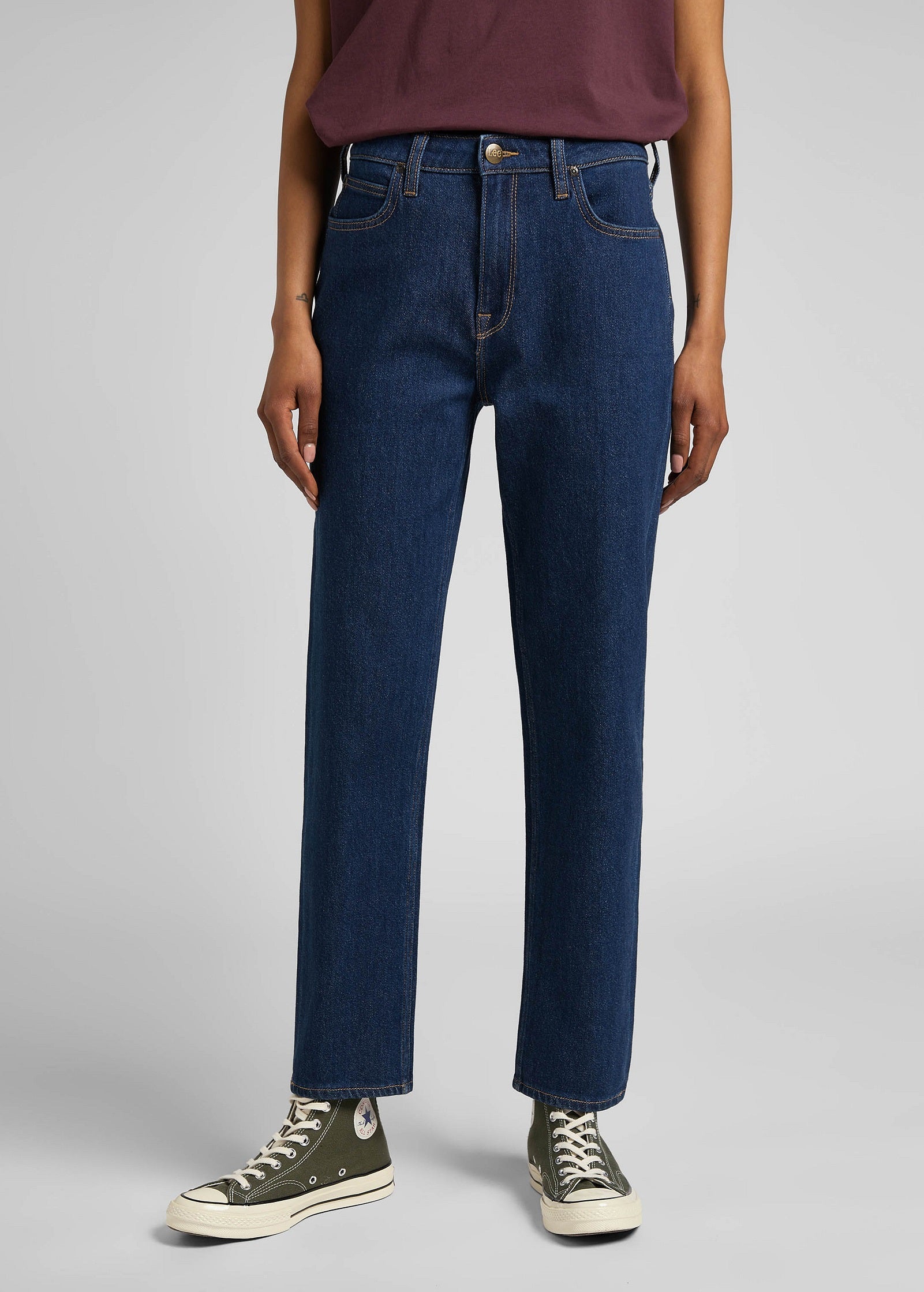 Jeans Carol Regular Straight - Azul Oscuro - Mujer