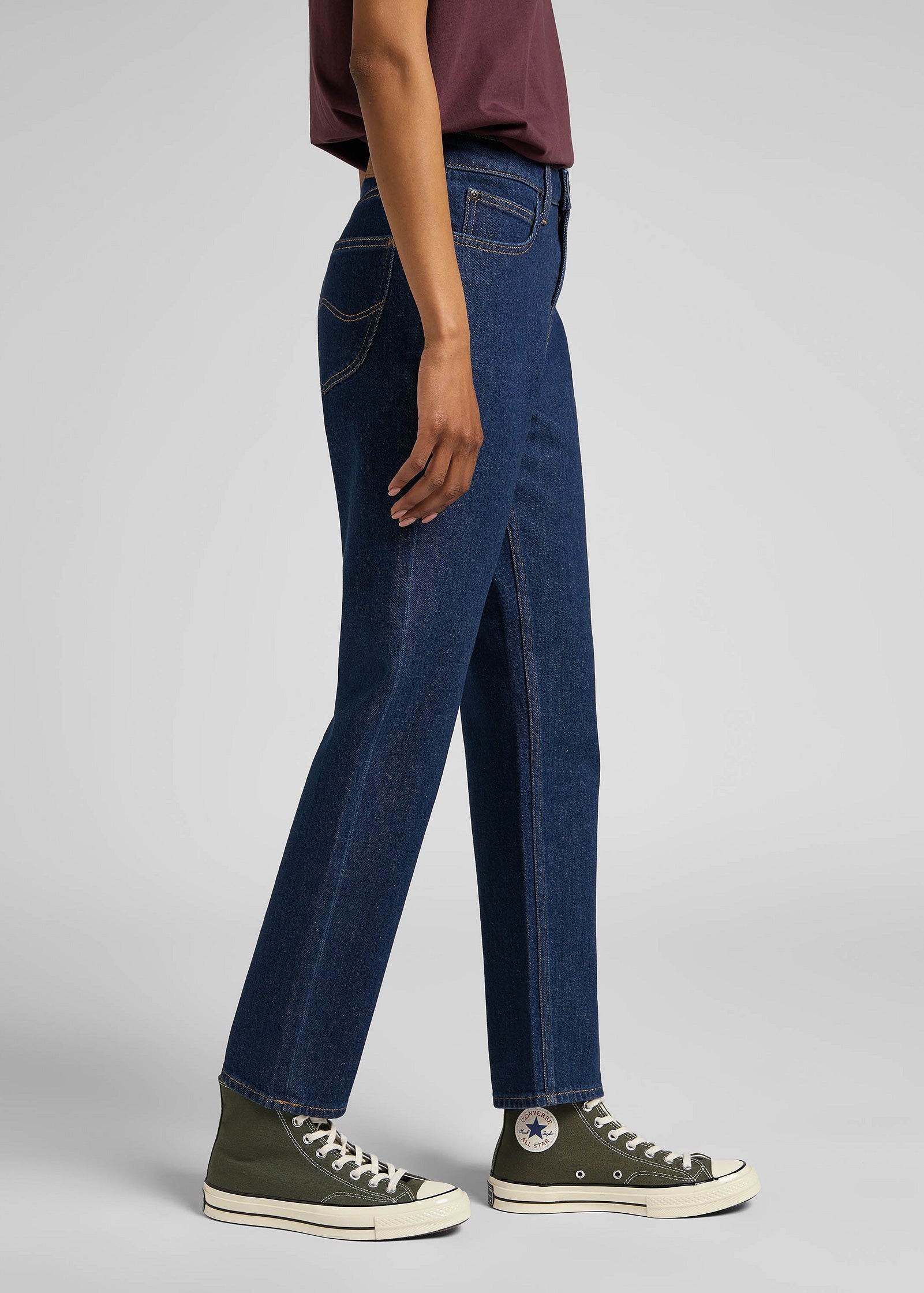 Jeans Carol Regular Straight - Azul Oscuro - Mujer