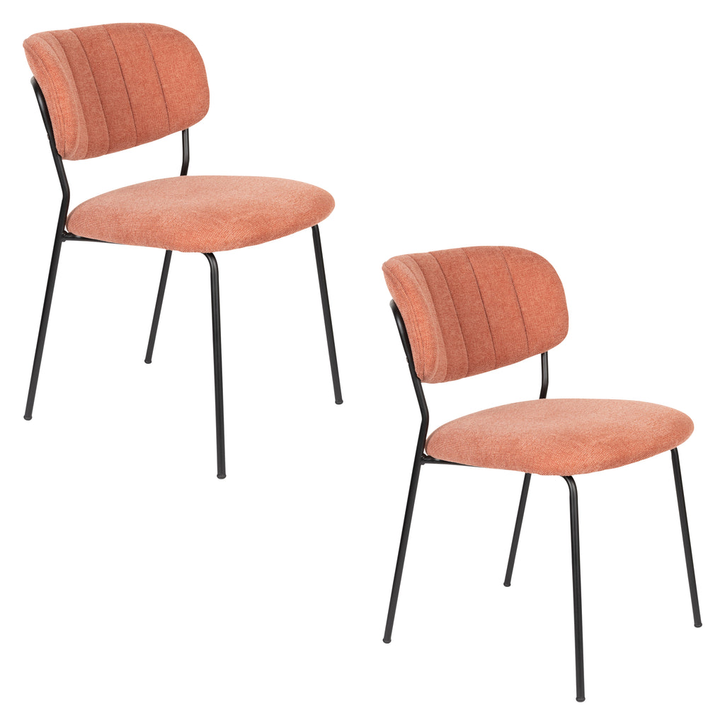 Jolien - Dining Chair - Upholstered - Black/Pink