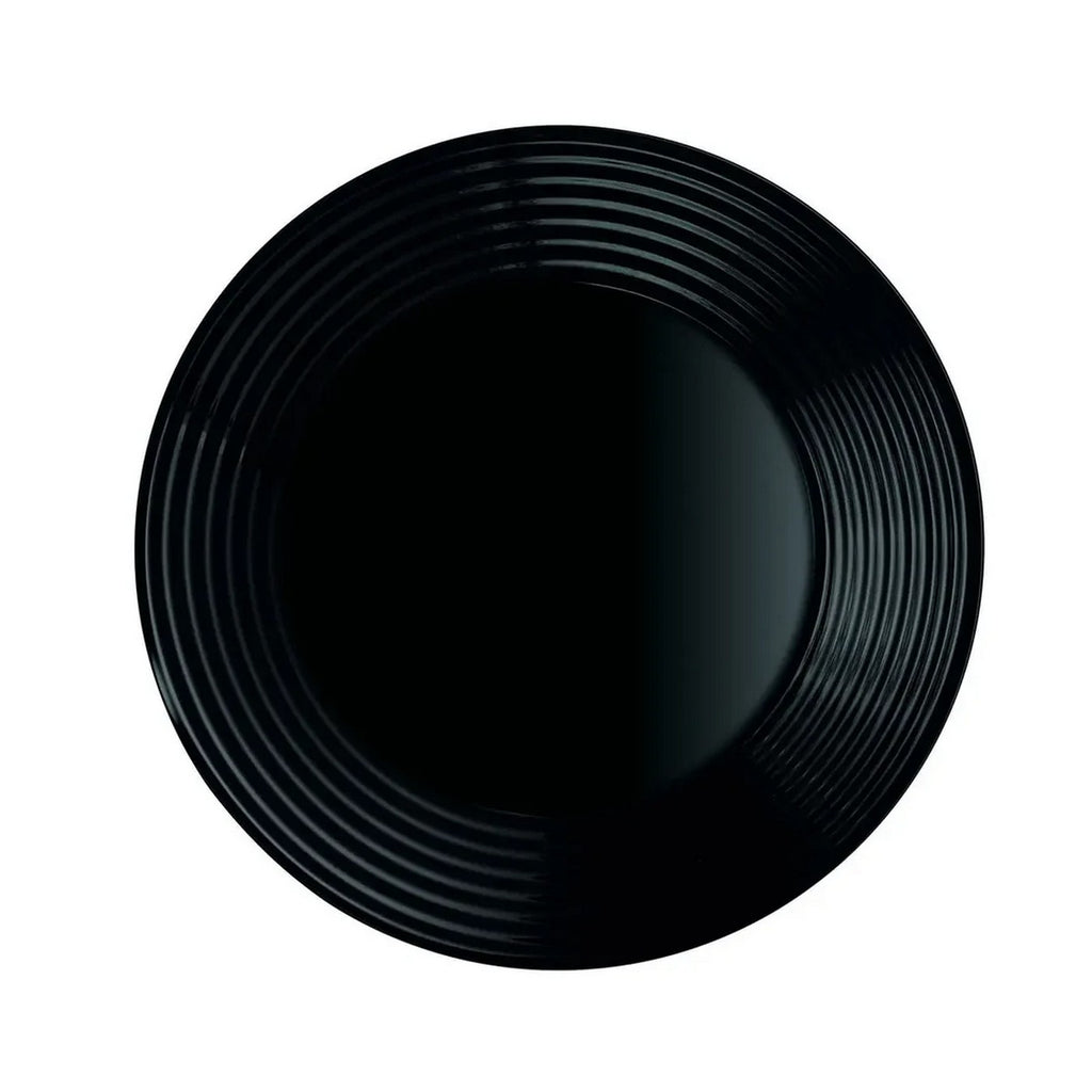 Harena - 6 Assiettes Creuses - Verre Trempé Extra Résistant - Noir - Luminarc