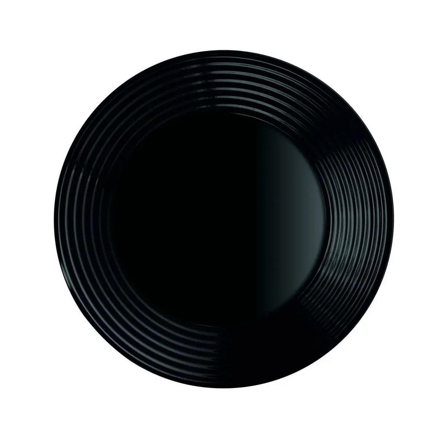 Harena - 6 Assiettes Creuses - Verre Trempé Extra Résistant - Noir - Luminarc