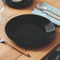 Harena - 6 Assiettes Creuses - Verre Trempé Extra Résistant - Noir - Luminarc
