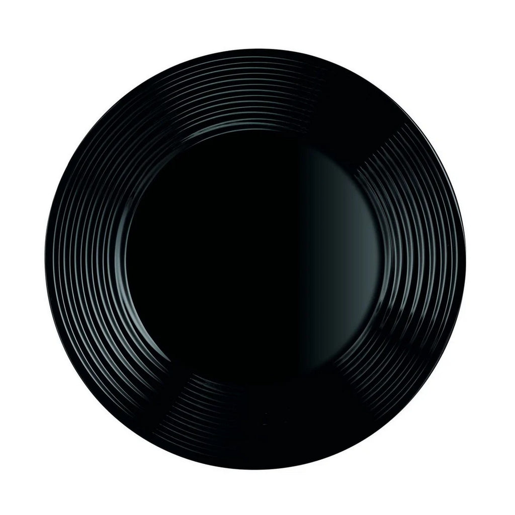 Harena - 6 Platos Llanos - Vidrio Templado Extrarresistente - Negro - Luminarc