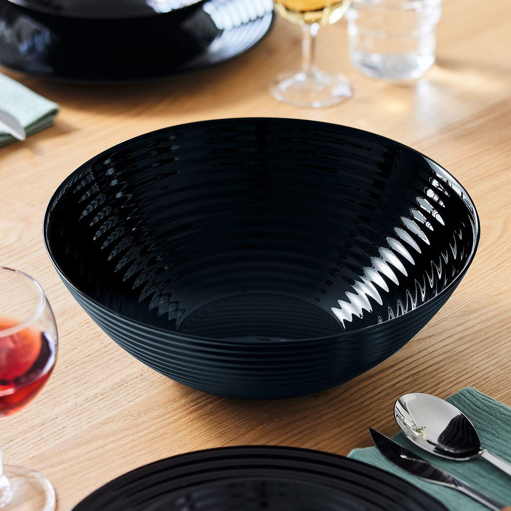 Harena - Ensaladera - Vidrio Ópalo Extrarresistente - Negro - 27 cm - Luminarc