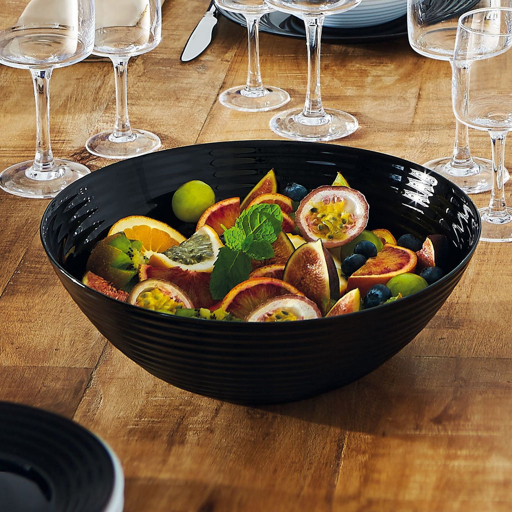 Harena - Ensaladera - Vidrio Ópalo Extrarresistente - Negro - 27 cm - Luminarc