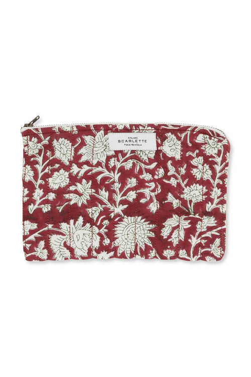 Lily of the Valley Flat Pouch - Red
