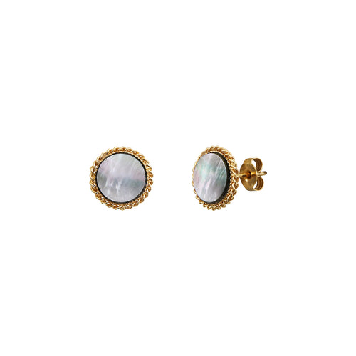 Boucles D'Oreilles Lady Nacre Grise
