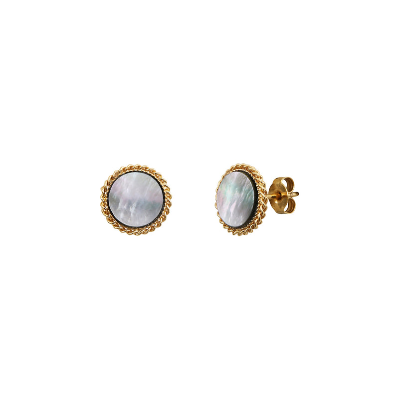 Boucles D'Oreilles Lady Nacre Grise