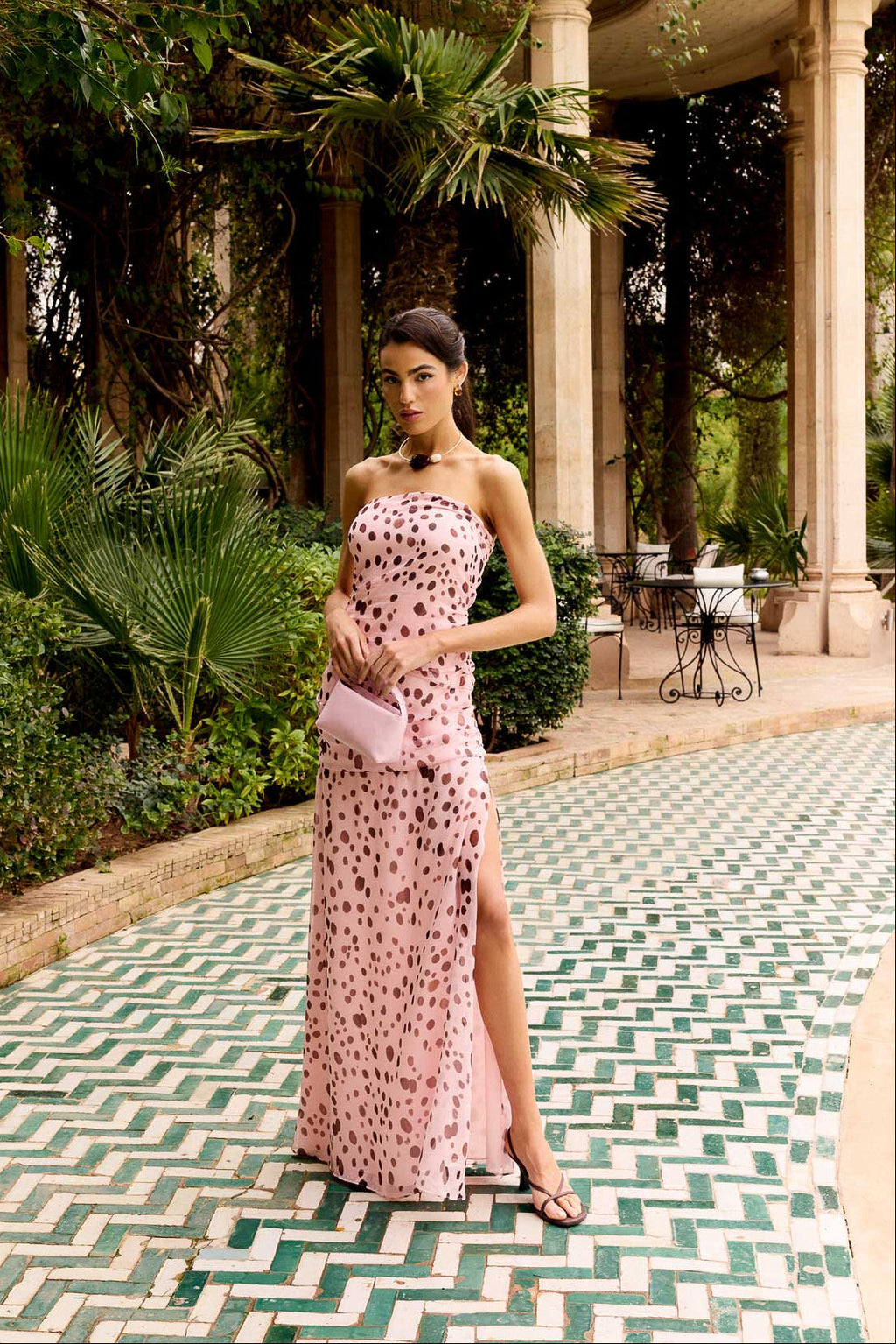 Robe Camille Topos Rosa