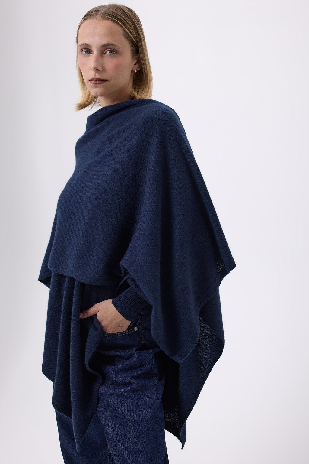 Poncho Lago - Bleu Marine - Femme