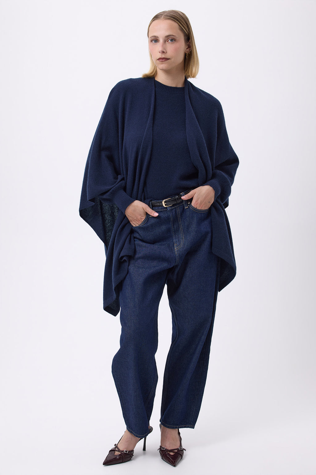 Poncho Lago - Bleu Marine - Femme