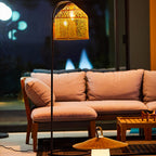 Selma - Wired Floor Lamp - Polyrattan - Beige