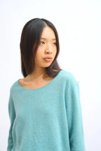 Boat Neck Jumper - Lanfon - Mottled Green
