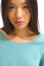 Boat Neck Jumper - Lanfon - Mottled Green