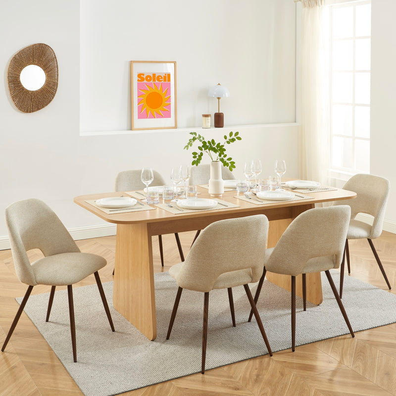 Table À Manger - Lango - Rectangulaire Effet Chêne