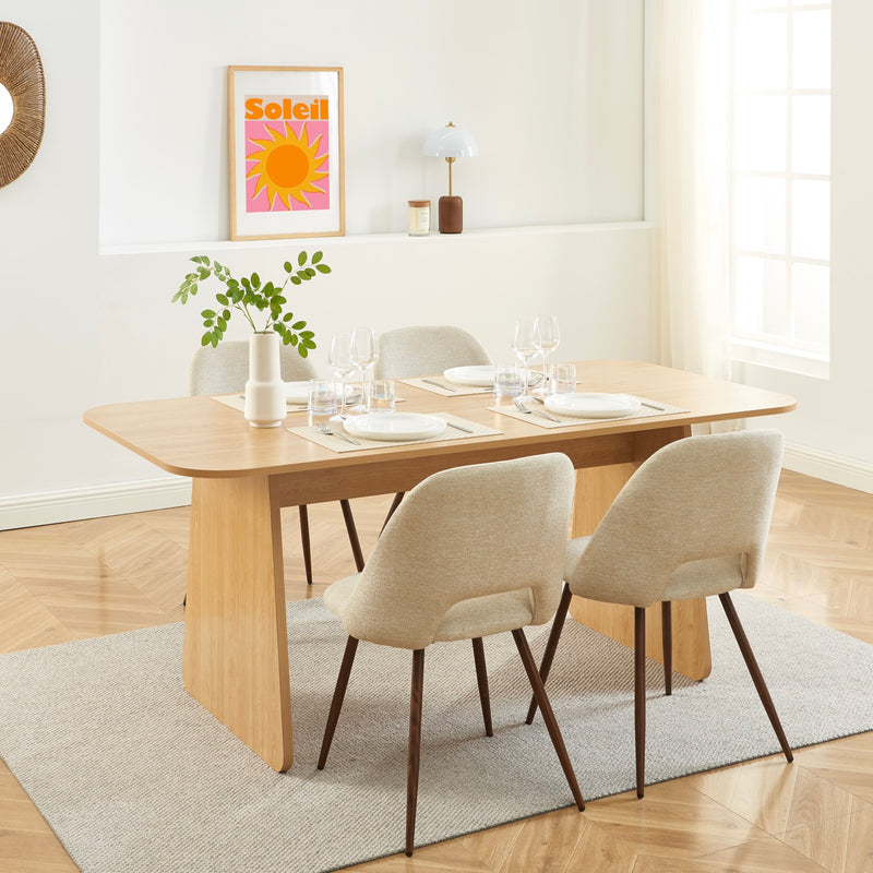 Table À Manger - Lango - Rectangulaire Effet Chêne