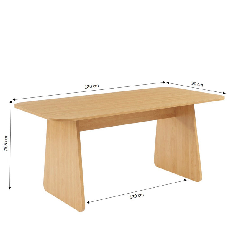 Table À Manger - Lango - Rectangulaire Effet Chêne