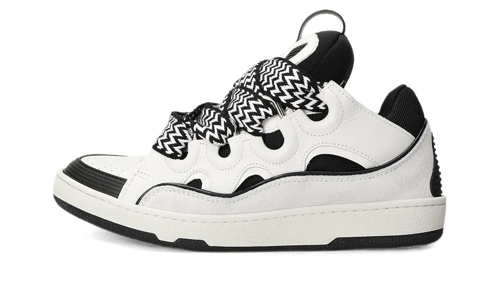Curb Leather Sneakers White Black