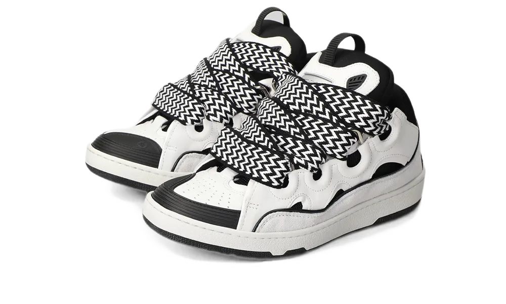 Curb Leather Sneakers White Black