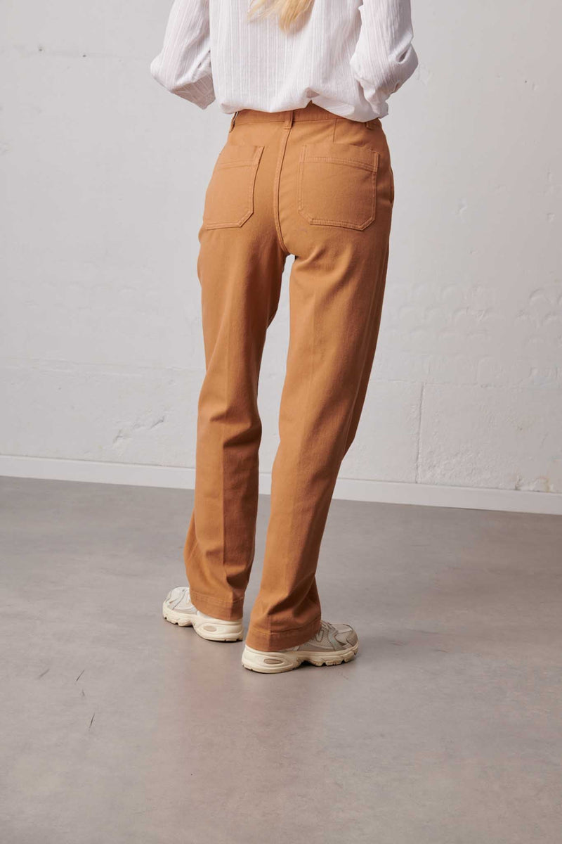 Pantalon Larry Reg Easy Stretch - Muscade