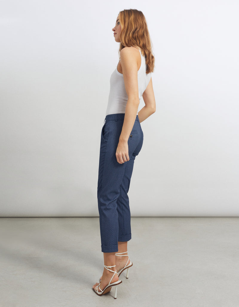 Reiko - Larson Fancy Basic Cigarette Pants - Dots White - Mujer