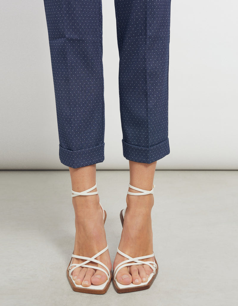 Reiko - Pantalon Cigarette Basic Larson Fancy - Dots White - Femme