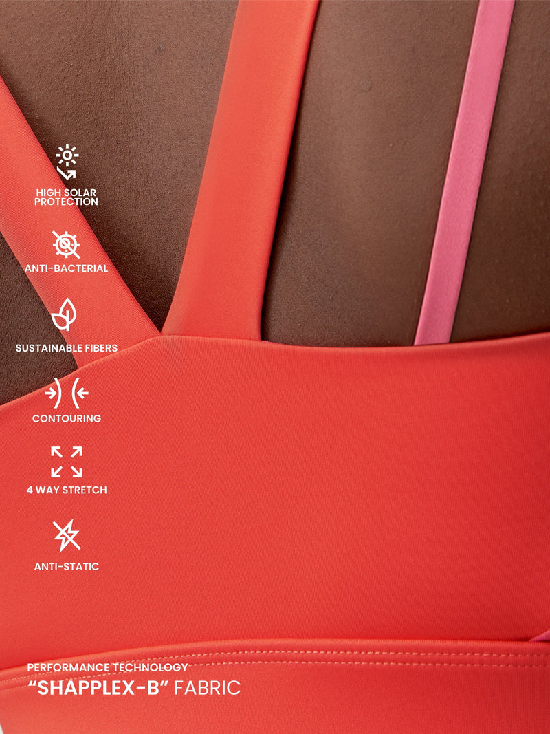 Sujetador Latika - Coral Brillante/Fusia Brillante - Mujer