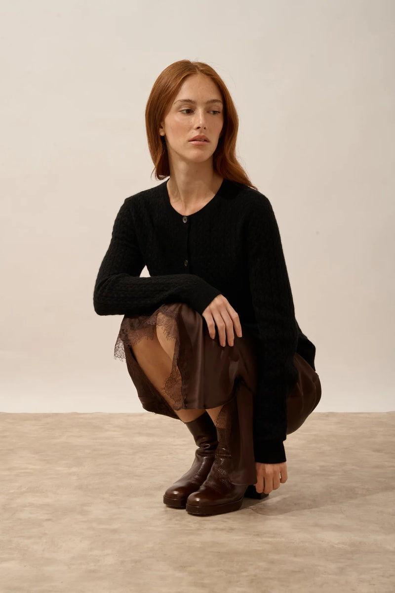 Cardigan Col Rond - Laura - Noir