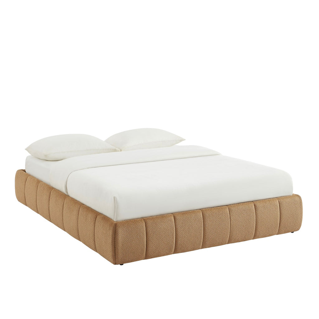 Lavinia - Letto contenitore - Tessuto ciniglia caramello