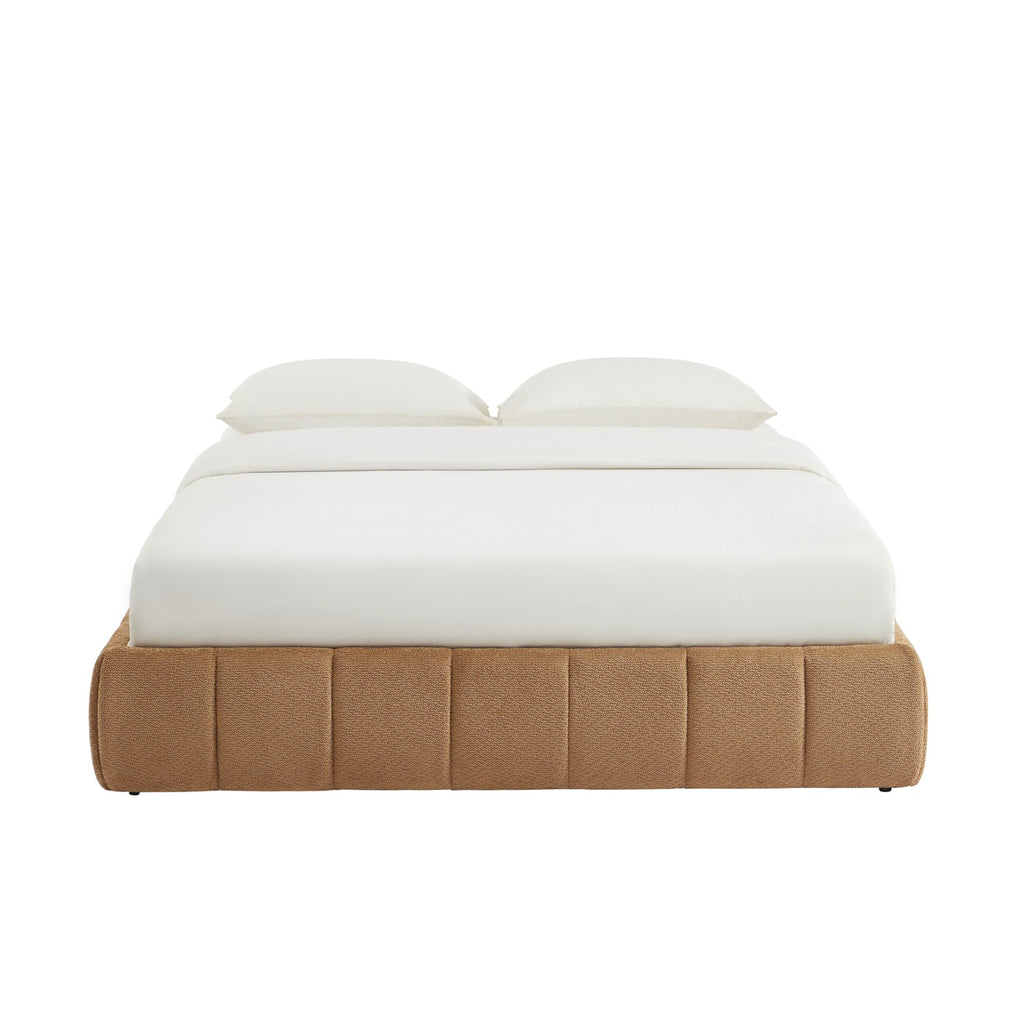 Lavinia - Letto contenitore - Tessuto ciniglia caramello