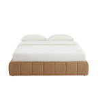 Lavinia - Letto contenitore - Tessuto ciniglia caramello