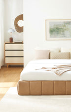 Lavinia - Letto contenitore - Tessuto ciniglia caramello