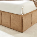 Lavinia - Letto contenitore - Tessuto ciniglia caramello