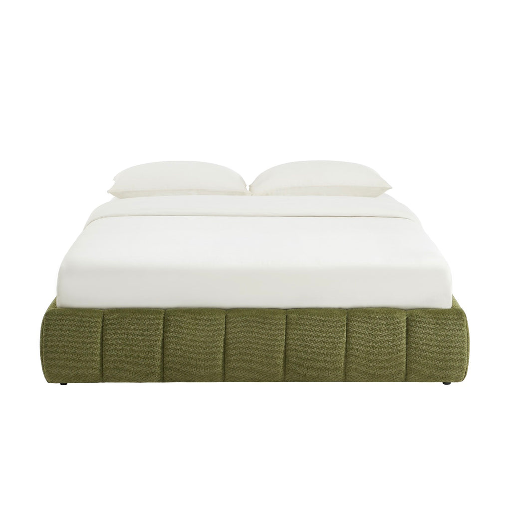 Lavinia - Letto contenitore - Tessuto ciniglia verde